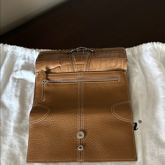 Brighton Tan Braided Leather Shoulder Bag & Wallet - Picture 12 of 15